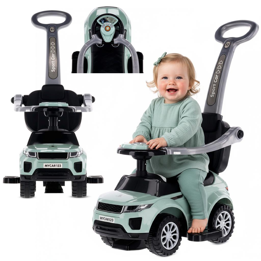 Correpasillos Para Niño Con Mango Y Agarre Coche Deportivo Salvia Sun Baby