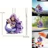Cute Purple Mermaid Pattern Acrylic Pendant For Holiday Christmas Tree Ornament
