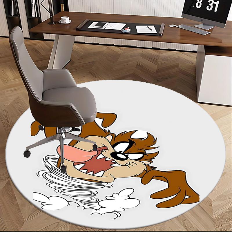 Tazmanian Devil,Looney Tunes Chair mat Round Rug Office carpet, Machine Washable, Non slip, Suitable for Living Rooms, Bedrooms