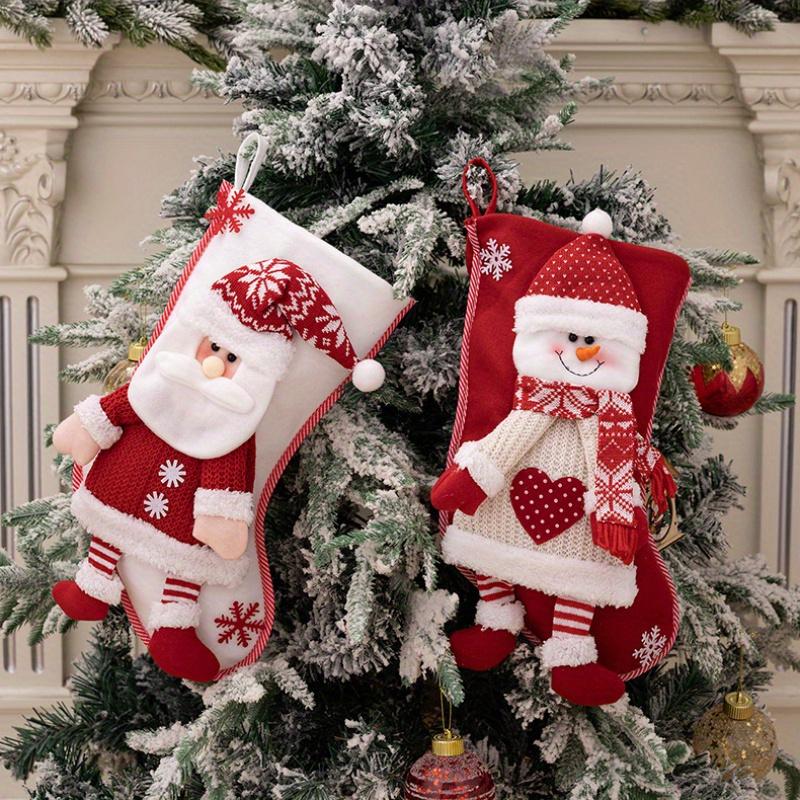 Christmas Holiday Decorations Set of 1/2  Festive Party Hanging Ornaments, High Quality Santa,Snowman Stockings,Polyester,Featherless, for Christmas,