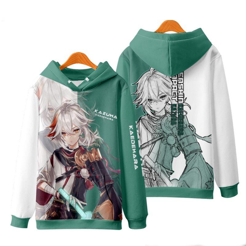 Game Genshin Impact Kazuha Cosplay Hoodies Male 3D Print Anime Sweatshirts Men Women Tracksuit Pullovers Coat Y2k Men's Clothing