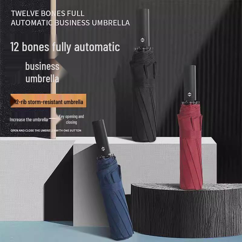 Thickened Automatic Folding Sunshade Umbrella - Enlarged, Anti-UV for Sun and Rain