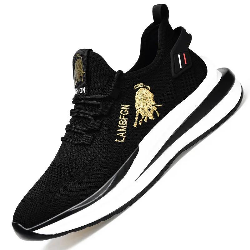 Foreign trade men's sports and leisure shoes men's summer trend new shoes round head black spring men's shoes
