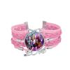 1Pc Demon Hunters KPOP Cartoon Time Gem Bracelet, Leather Braided Blue Multi Layer