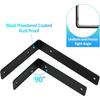 4PCS L Shaped Shelf Support, Heavy Duty Black Metal Countertop Bracket, Practical Wall Mount for Wooden Installation