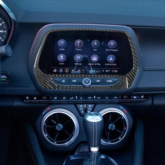 For Chevrolet Camaro Carbon Fiber Interior 8-inch Touch Screen Cover Trim