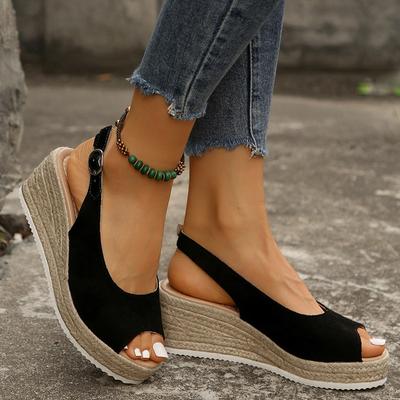 Peep-toe European and American Style Plus Size Wedge Sandals, New Summer Style, Platform Roman Sandals for Women