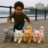 Păpușă Interactivă Pisică Plimbătoare Miaună Merge Coadă Se Mișcă Atingere Comenzi Vocale Miau Mers Jucărie Pisică Decor Acasă
