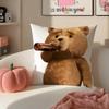 Movie TedTeddy Bear Cute Cushion Cover Pillowcase Short Plush Invisible zipper Room Sofa Cushion Cover