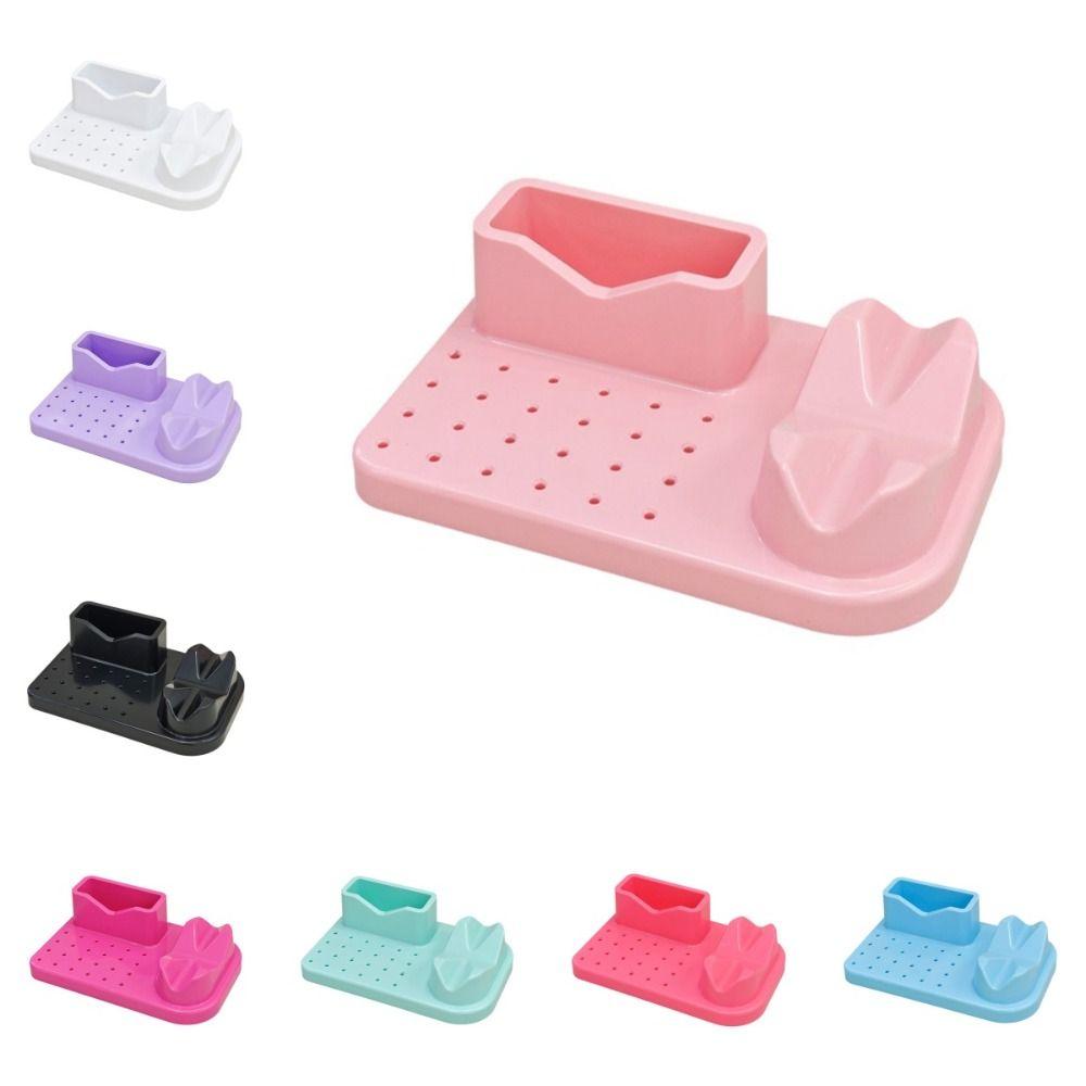 Grinder Rack Multi-Hole Nail Drill Bit Organizer for Home & Salon Use
