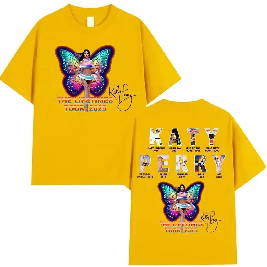 Katy Perry The Lifetimes Tour 2025 Merch T Shirt Unisex Wounisex Fashion Aesthetic Clothing Tshirts Vintage Oversized Cotton Tshirt