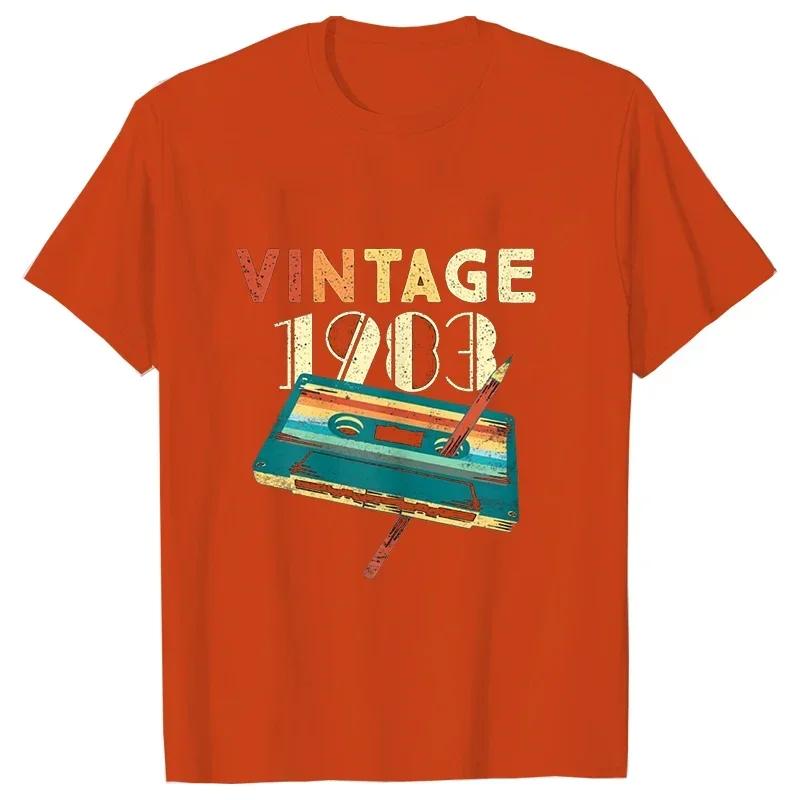Unisex Tshirt Vintage 1983 Music Cassette 40th Birthday Gifts 40 Years Old T Shirts Summer Music Lover Graphic Harajuku Streetwear