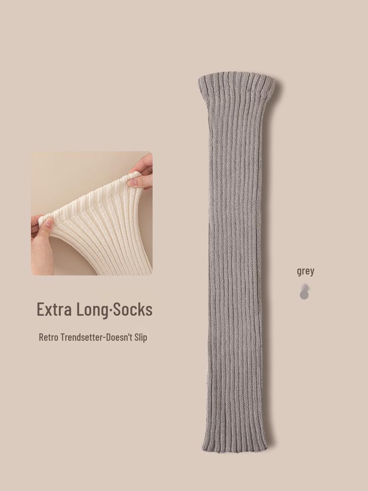 2025 A/W Women's Thick Knitted White Leg Warmers for Autumn/Spring - Hot Girl Style Calf Snow Boots Accessory.