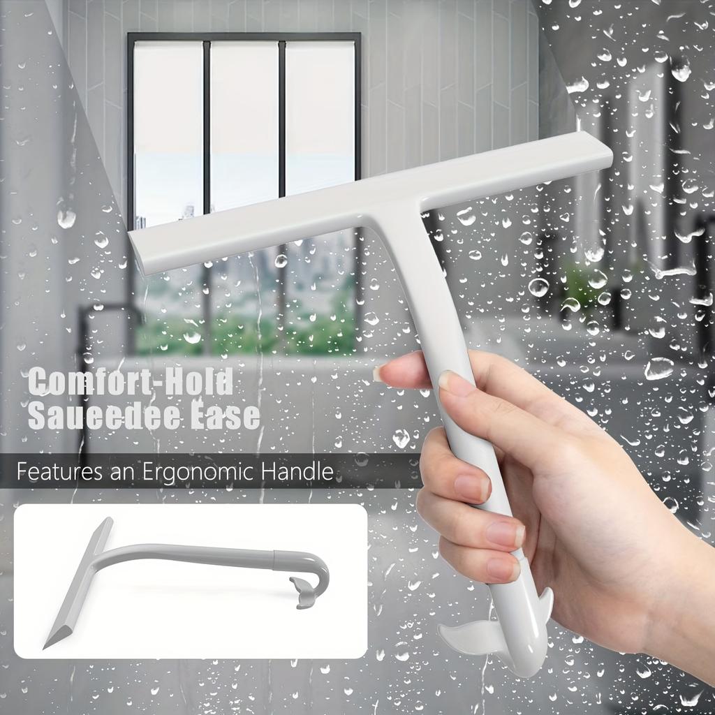 1pc Silicone Shower Squeegee for Glass Doors, Multi-Purpose Glass Wiper Scraper for Bathroom, Toilet, Car Window, Tile Wall, Car