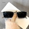 Vintage Slender Square Sunglasses For Men Women Retro Small Metal Frame Candy Colors Vintage Rectangle Glasses