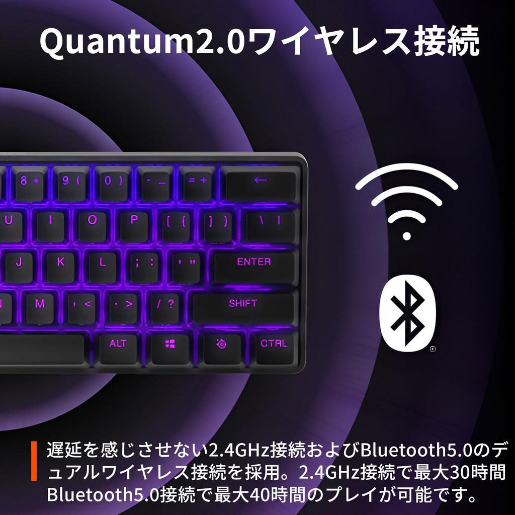 SteelSeries Gaming Keyboard Mini Size Apex Pro Mini Wireless US Wireless English Layout Quantum Wireless Connection OmniPoint Switch Action Key 64842