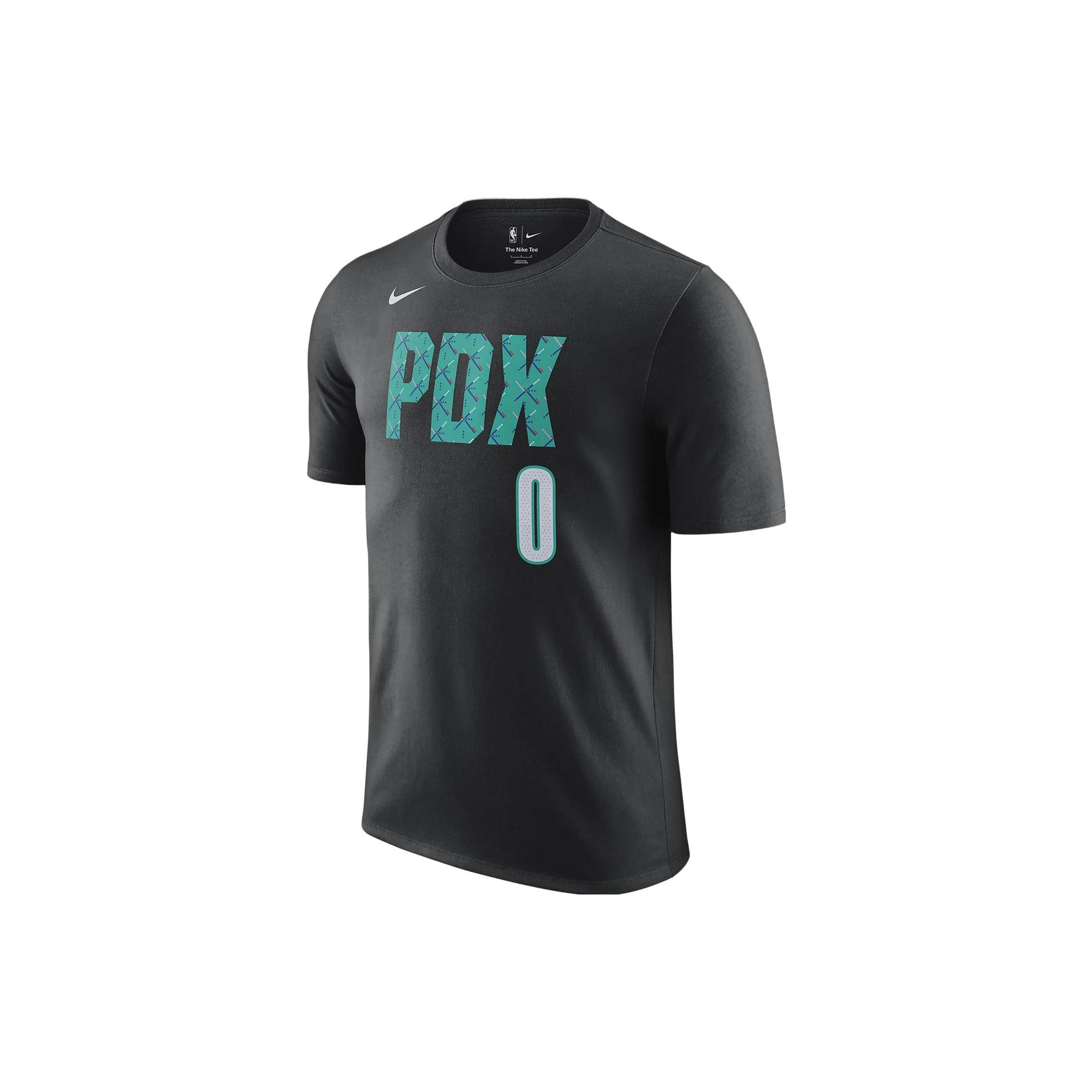 Nike x NBA Portland Trail Blazers City Edition T-Shirt Black Men s DV6008-011 S