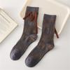 Japanese Women Y2K Graffiti Tie Dye Cotton Crew Socks Harajuku M Letter Ribbed Knit Skateboard Middle Tube Calf Socks