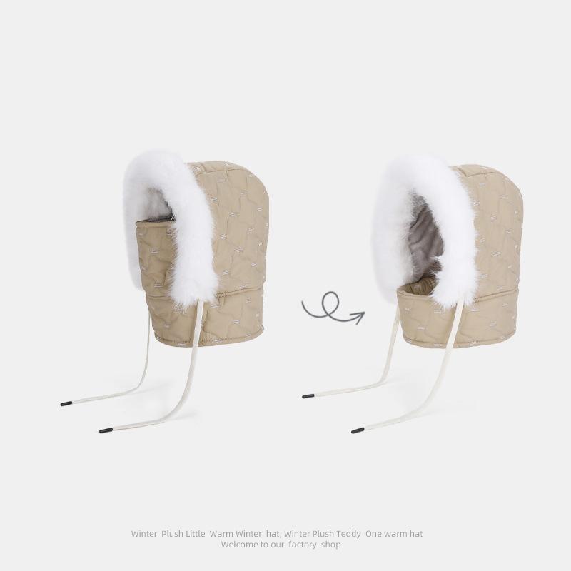 Winter Mask Scarf Cap Outdoor Riding Ski Ear Protection Bomber Hat Velvet Warm Neck Protection Cap