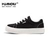 Men's 2025 Spring Black Canvas Thick-Soled Sneakers - Casual & Versatile for Students and Couples