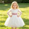 Jupe en Maille Fluffy Brodée Européenne & Américaine: Robe Anniversaire 100 Jours/Baptême Bébé Filles Robe Pleine Lune