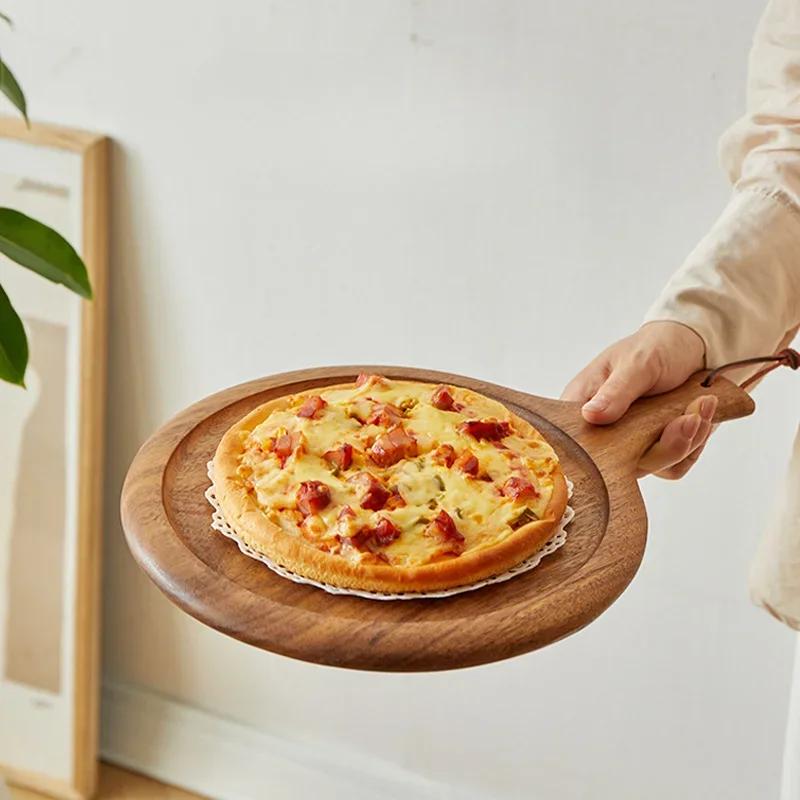 1PC Solid wood steak plate Japanese wooden pizza plate steak board tableware Western food set plate