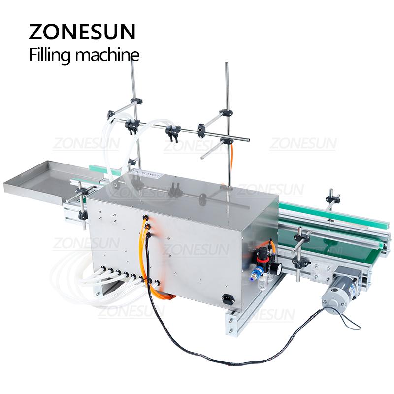 ZONESUN ZS-DTDP5-4 Automatic Heavy Loading Liquid Beverage Juice Edible Oil Filling Machine Water Milk Four Nozzles Filler
