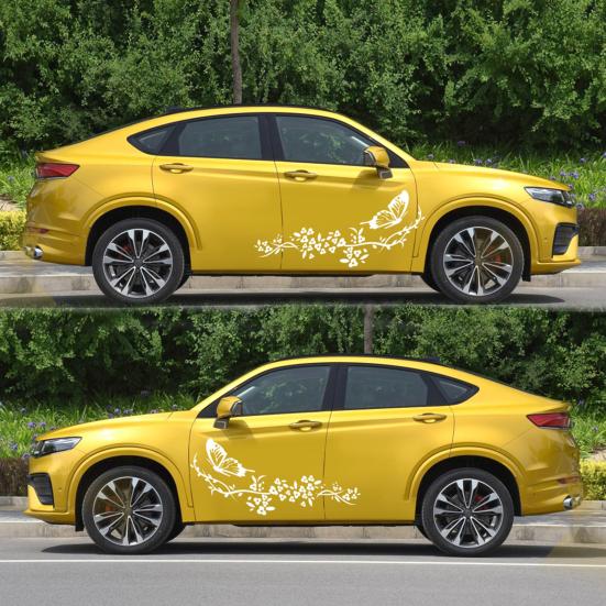 Sticker Funny Pattern Good Visual Effect Waterproof Butterfly Flower Car Body Decal