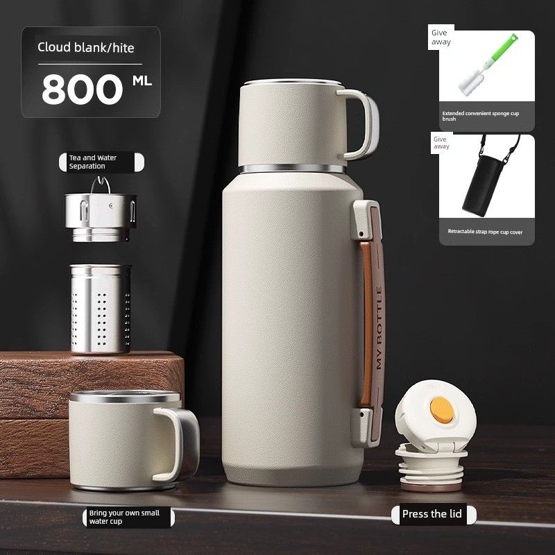 German Large-Capacity Thermos Cup for Men, 316 Stainless Steel Water Bottle, 2024 New Model for Women, Winter Tea Brewing Cup