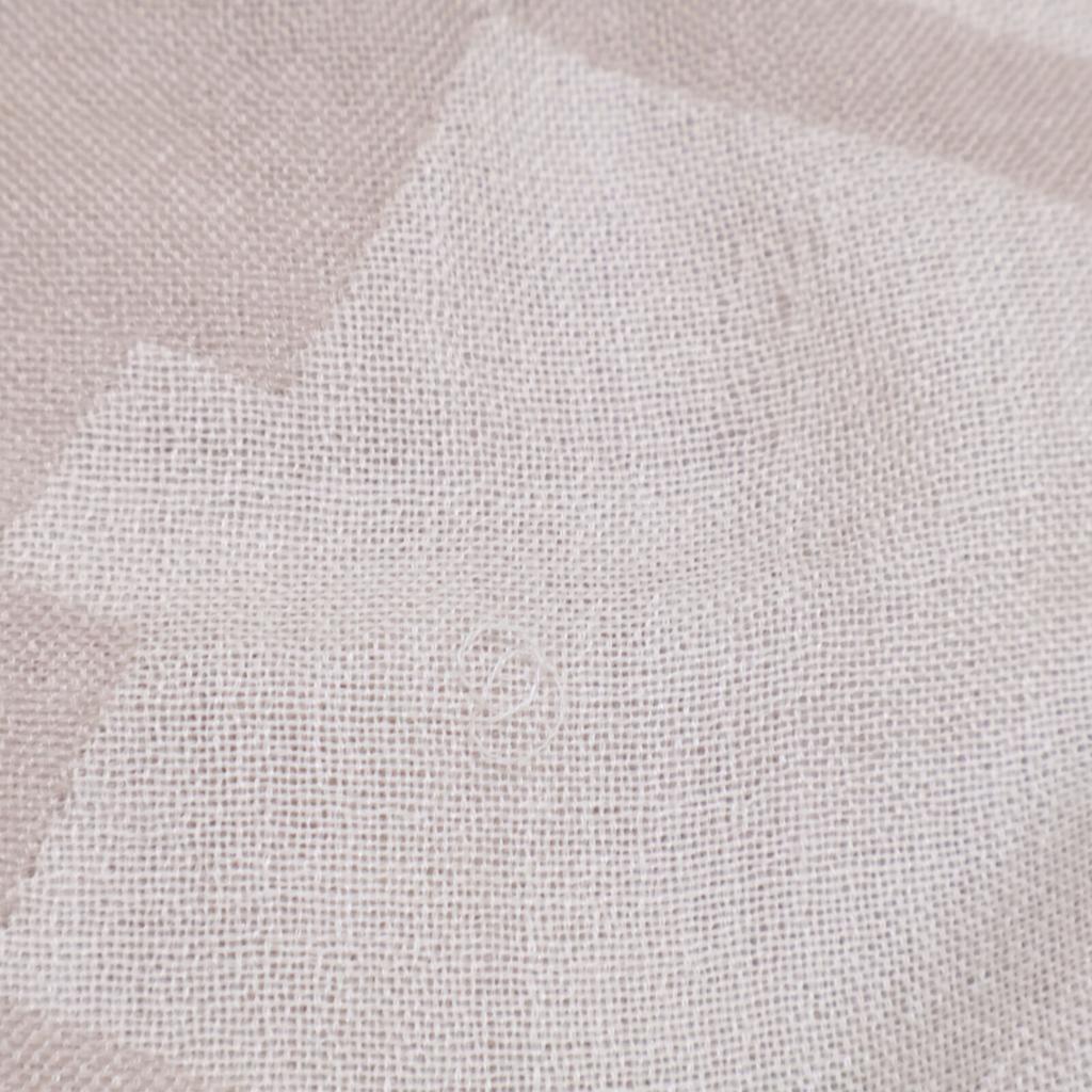 HERMES Large cashmere silk H motif fringe stole light beigeUsed