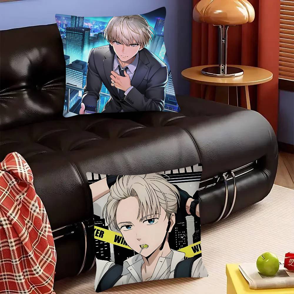 Anime Kaji Ren Windbreaker Kissenbezug Mode Quadratischer Kissenbezug Schlafzimmer Sofa Zimmer Innendekoration Freizeit