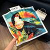 Sen green flower print fresh imitation silk scarf premium versatile square scarf neck protection scarf trendy headscarf scarf women