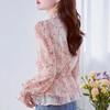 2025 Spring Chiffon Shirt Fragrant Puff Sleeves Women's Top Fashionable Ruffle Floral Loose Florals