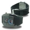 Herren Tachometer LED Design Uhr in Schwarz mit blauer LED