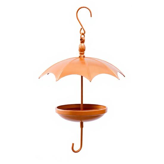 Umbrella-Shaped Bird Feeder Rustic Outdoor Wildbird Feeder with Rain Guard Decorative Hanging Platform Seeds Tray for Courtyard Balcony 1