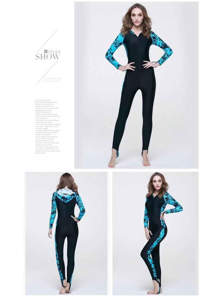 Fato de Banho Feminino Plus Size de Manga Comprida de Secagem Rápida Sharkbutt - Fato de Proteção Solar contra Águas-Vivas para Mergulho e Surfe