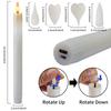 Rechargeable Flameless LED Taper Candle Timer Remote Flickering Dripping Wax Window Tall Candlestick with 24Pc Plastic Lamp Head