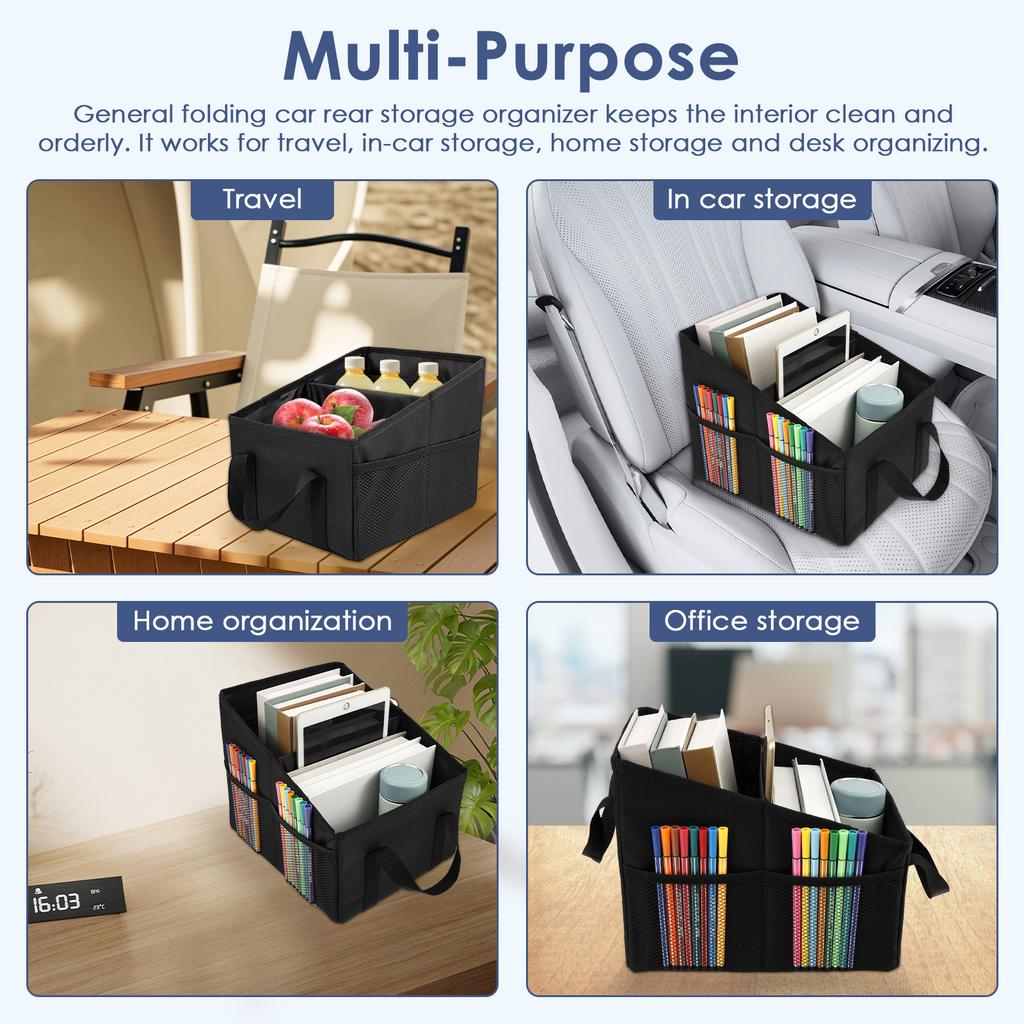Collapsible Car Trunk Organizer boxes with handle Oxford Cloth multifunction organizers Save Space Cargo Car Seat storage box