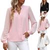 Women's Casual Fashion Patchwork Chiffon Long Sleeve Solid Color Shirt