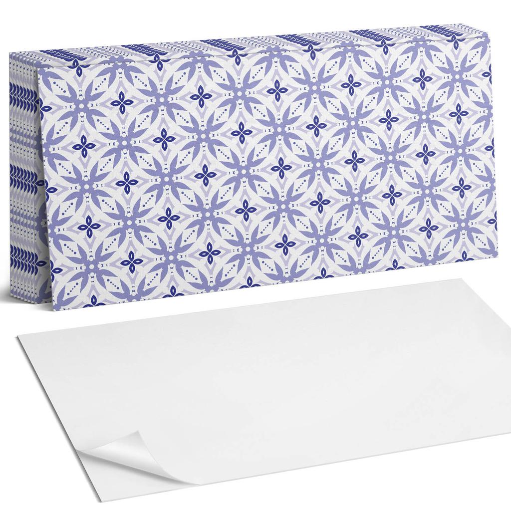 Naklejane Kafelki Pcv Z Motywem Idealne Do Przedpokoju Wzór Geometryczny Z Kwiatami 10X40X20 Cm