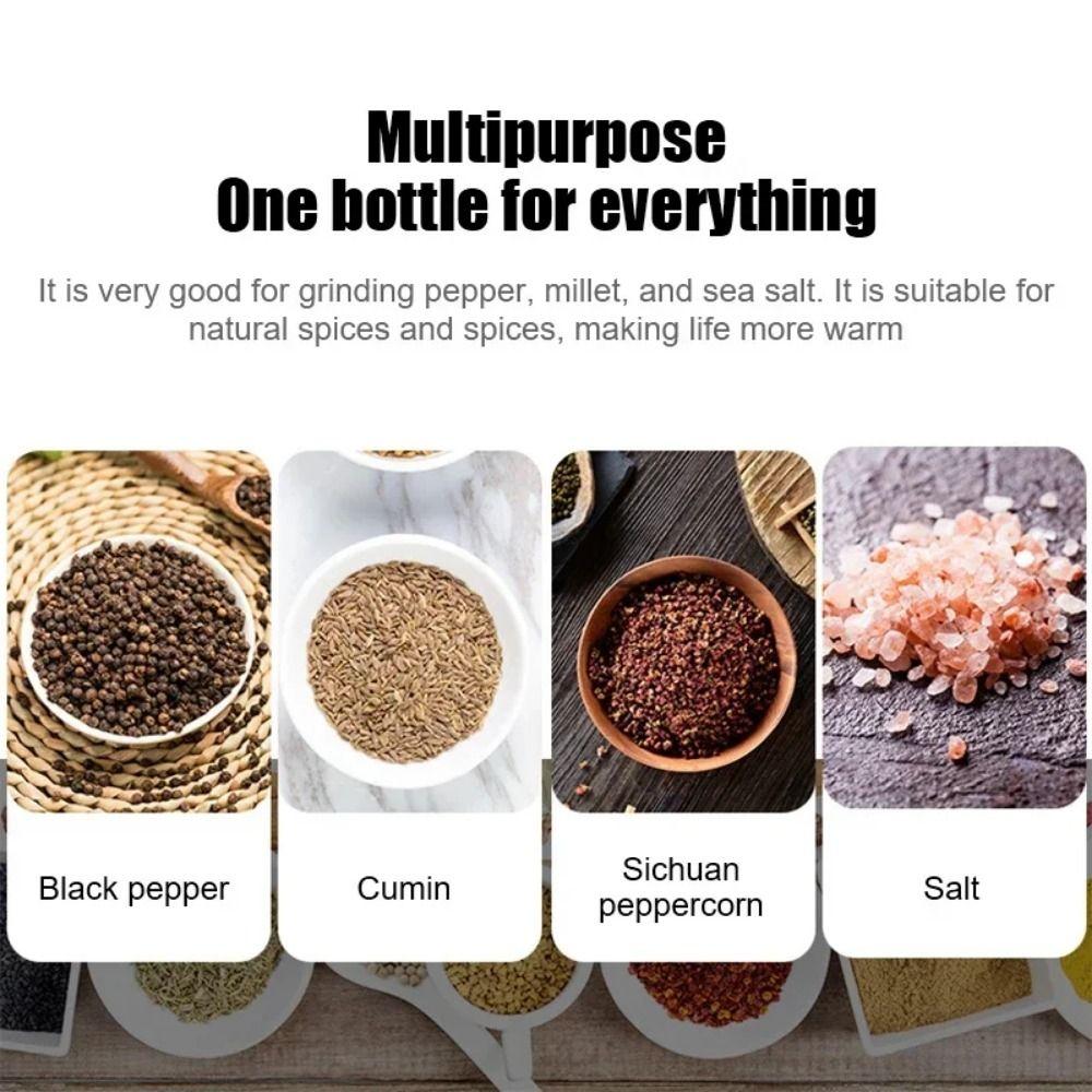 Refillable Wooden Spices Grinder Ceramic Core Grinding Bottle Manual Salt Mills  Restaurant