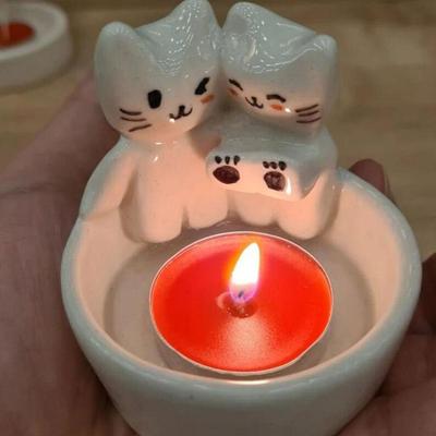 Schattige Kitten Kaarshouder Warme Poten Cartoon Kaarshouder Grappig Creatief Heerlijk Geurend Hittebestendig Ambachten Huisdecoratie
