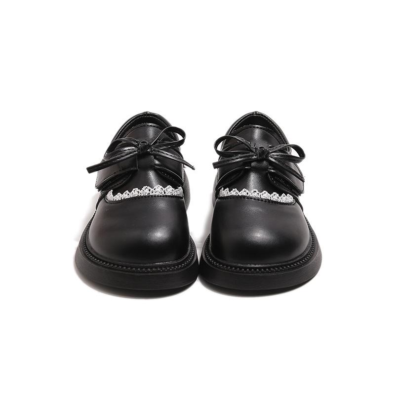 

Детские кожаные туфли принцессы, мокасины на мягкой подошве, детские туфли в британском стиле 23 чёрный