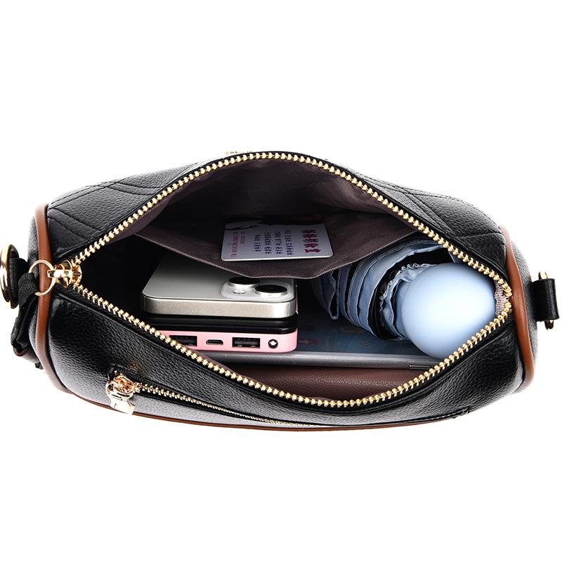 New Women's Bag Simple and Versatile Middle-aged Mother's Embroidered Diamond Crossbody Bag Large Capacity Shoulder Bag