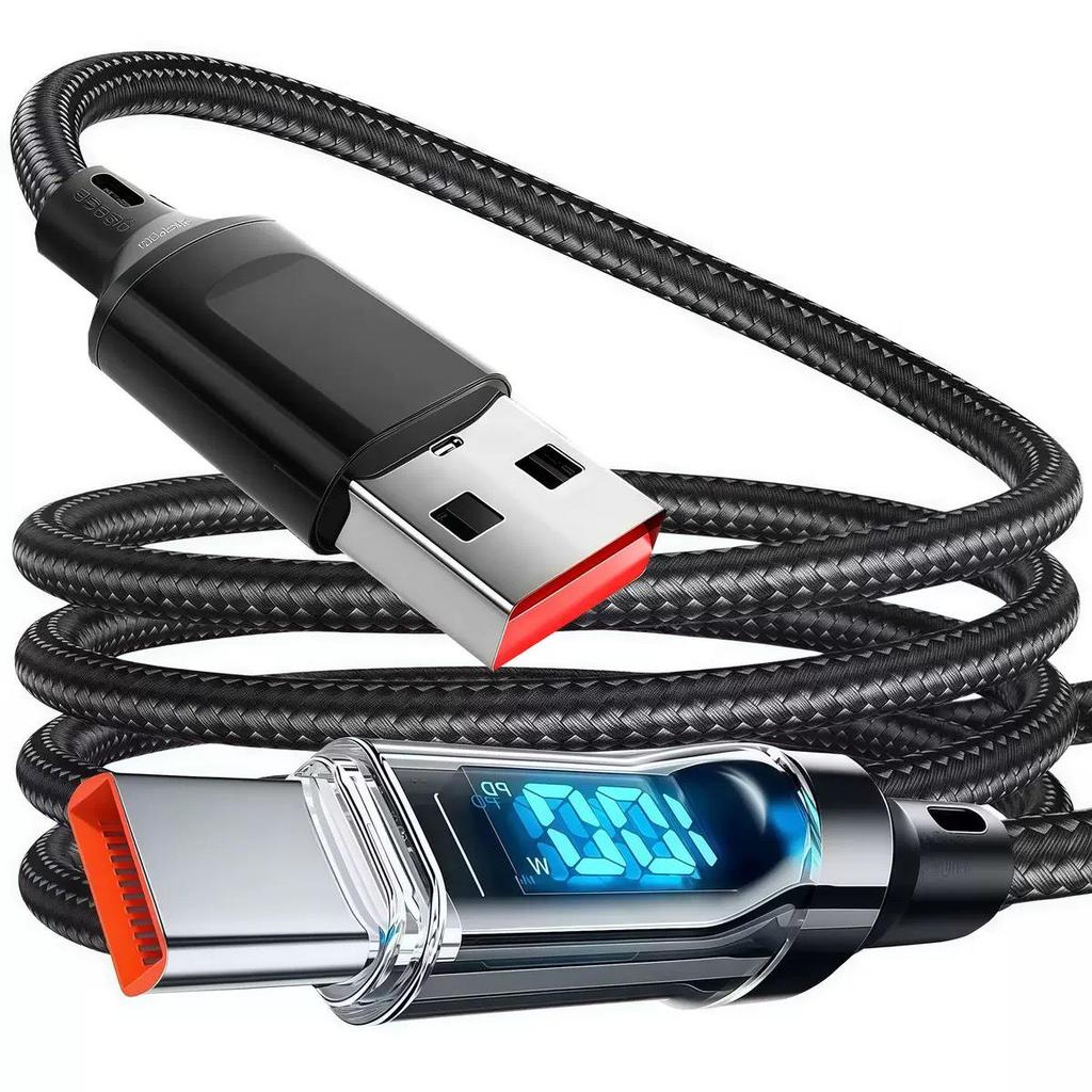 120W Transparent Digital Display Data Cable for Xiaomi, Huawei, Apple, Samsung - Fast Charging & Fully Compatible