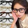 Vintage Rivet Round Frame Glasses Women Black White Leopard Eyewear Trend Brand Reading Computer Y2K Anti Blue Light Eyeglasses