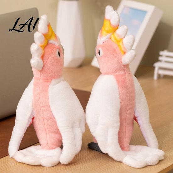 Plushie for Bedroom Decor Cute Parrot Plush Toy Soft Stuffed Animal Kids Pink Realistic Bird Lover Gift Doll with Fluffy Fabric And Home Decoration