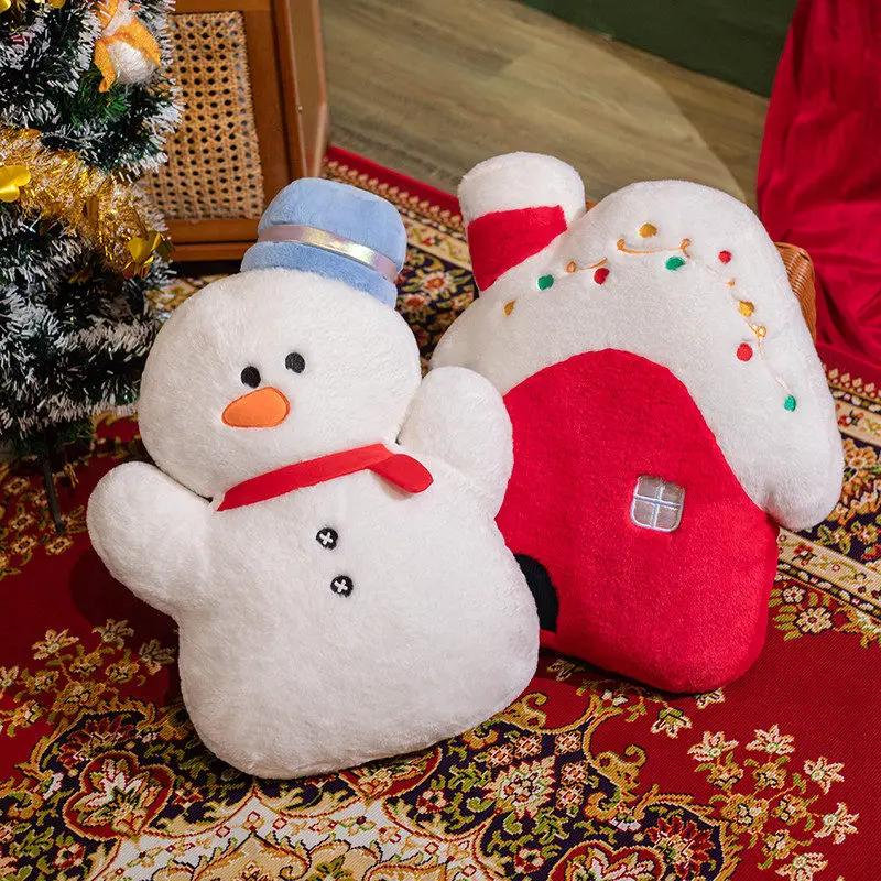 45cm Christmas Plush Doll Tree House Socks Snowman Stuffed Plush Toy Animal Doll Children Halloween Christmas Gift