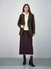 Acud Crepe Suede Bending Skirt _Brown