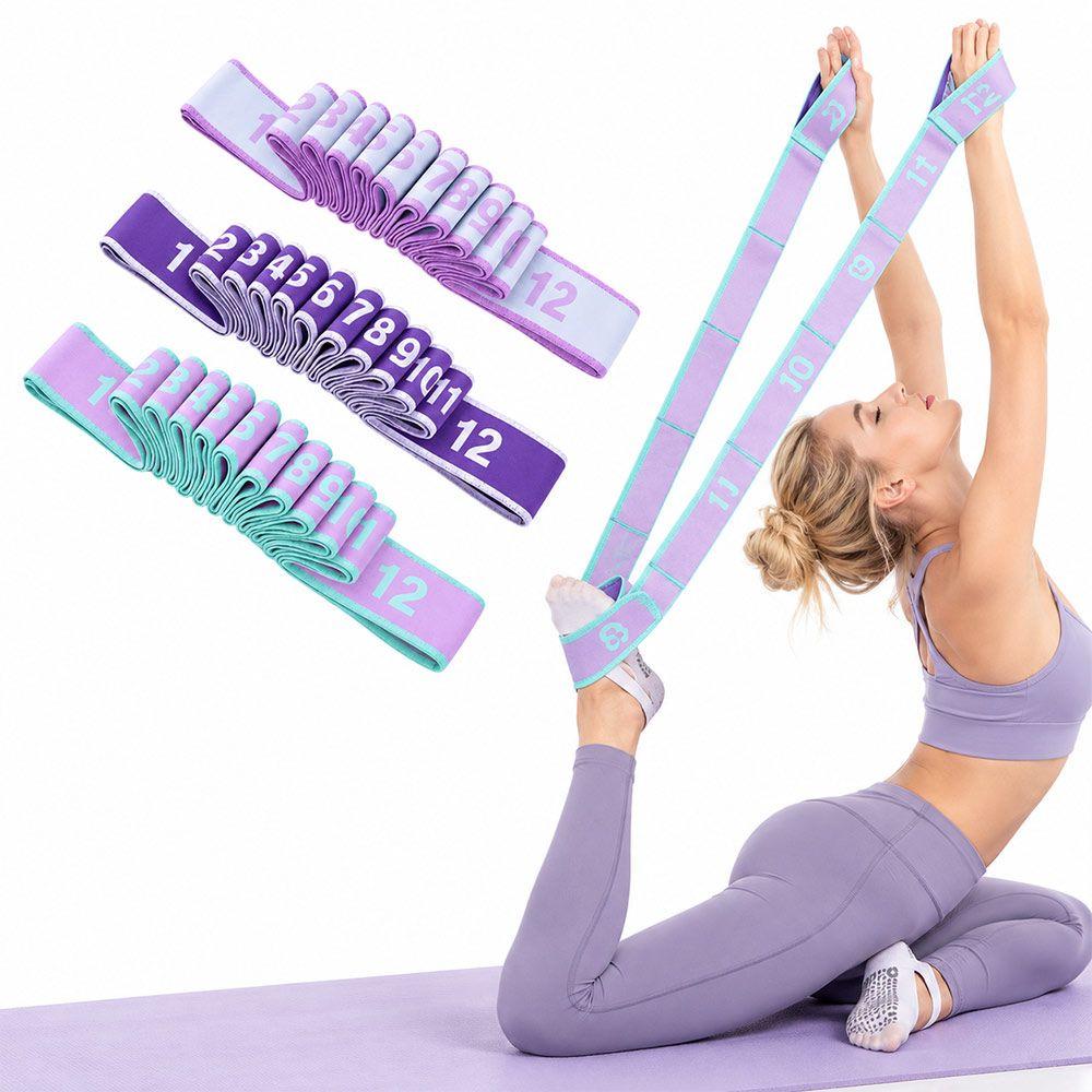 Digital Yoga Stretching Belt 10/12 Grid Yoga Pull Strap Resistance Band Adult Child